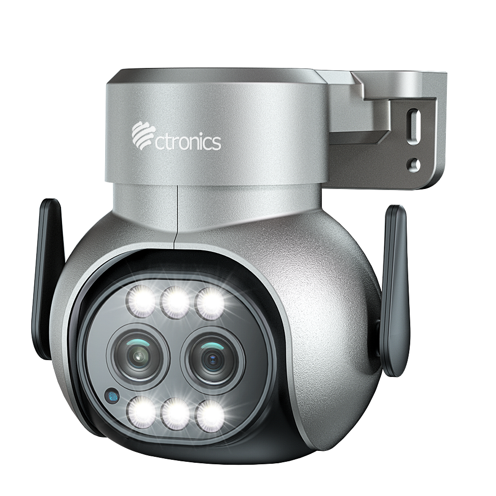 Ctronics 2.5K 4MP Überwachungskamera Aussen mit Dual-Objektiv 2.4/ 5GHz WiFi mit 6X Hybrid-Zoom IP Kamera - de.ctronics