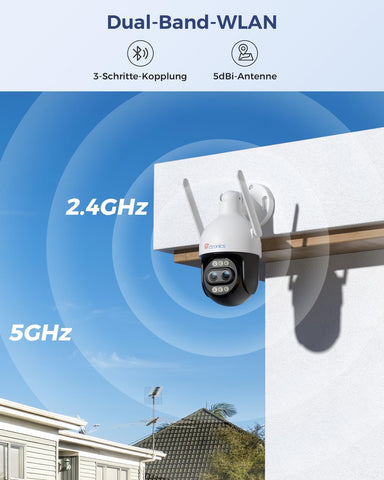 Ctronics 10X Hybrid Zoom 4K Überwachungskamera Aussen Dual-Lens,Auto Track/Personen/Fahrzeug/Tiererkennung, FTP&NVR
