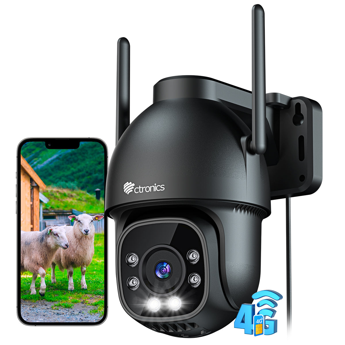 Ctronics 30X Zoom Optique 5MP Caméra Surveillance WiFi Exterieure Camé