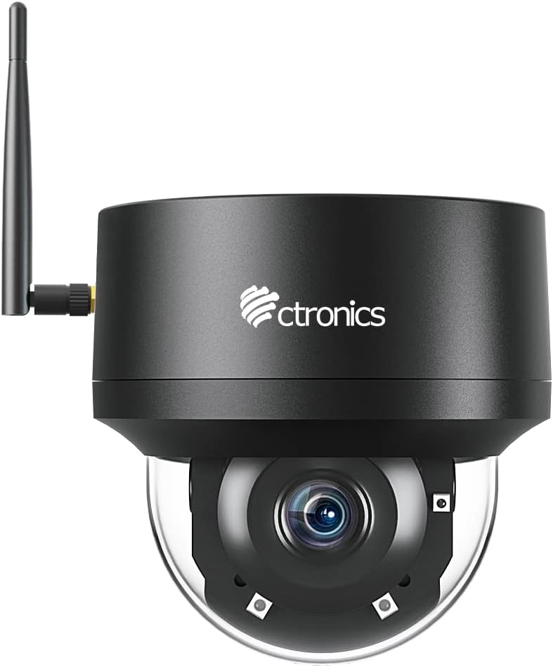 Ctronics 5MP PTZ Überwachungskamera Aussen mit 2,4GHz/5GHz Dualband WiFi, WLAN Dome IP Kamera Outdoor