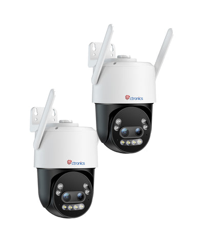 Ctronics 4K 10X Hybrid Zoom Überwachungskamera Aussen mit Personen-/Fahrzeug-/Tiererkennung, Farbnachtsicht 8MP, 2,4/5GHz WiFi,Metal