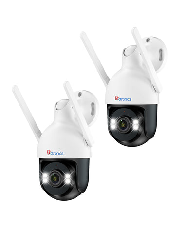 Ctronics 4K 8MP Überwachungskamera Aussen WLAN, PTZ Kamera Outdoor mit Personen/Fahrzeug/Tiererkennung, 2,4/5GHz WLAN, 4K Farbnachtsicht