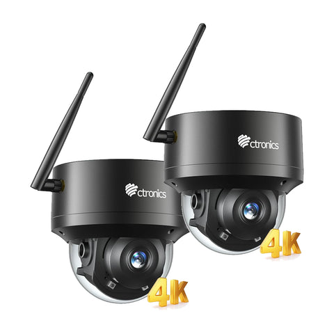 【Kostenlose 64G SD-Karte】Ctronics 4K 8MP Überwachungskamera Ausen WLAN, Erkennung von Personen/Fahrzeugen/Tieren, UHD IR Nachtsicht, Decke/Wand