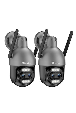 Ctronics 10X Hybrid Zoom 4K Überwachungskamera Aussen Dual-Lens,Auto Track/Personen/Fahrzeug/Tiererkennung, FTP&NVR