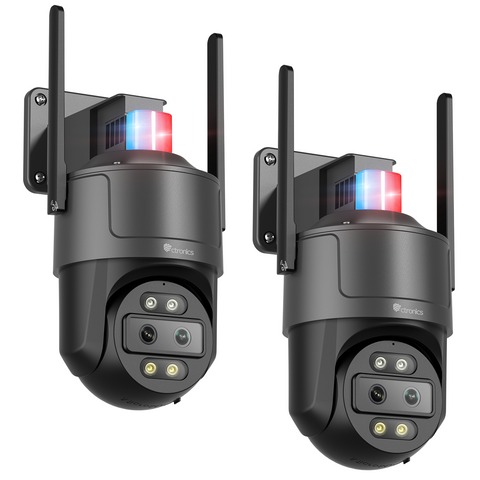 Ctronics 2.5K 4G LTE Überwachungskamera Aussen mit Dual-Objektiv, 10X Hybrid Zoom & Weitwinkel, Auto-Tracking