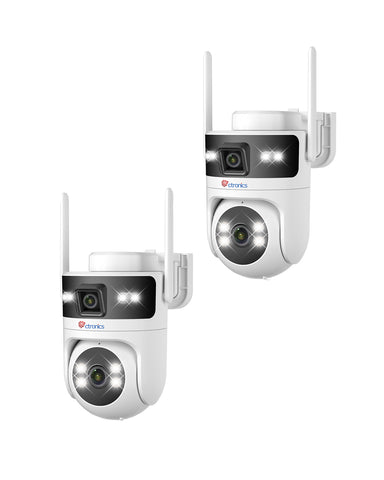 Ctronics PoE Überwachungskamera Aussen WLAN Dual-Lens, 5GHz/2,4GHz Dualband WiFi Camera IP, Farbnachtsicht
