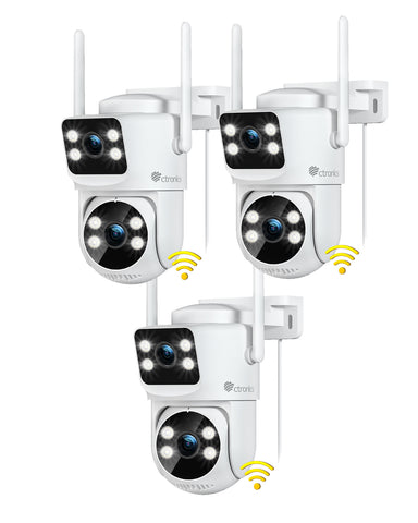 Ctronics Dual-Lens PTZ Überwachungskamera, 2.4/5Ghz WiFi NVR, CCTV Außenkamera, Unterstützt PC/Tablet/Handy