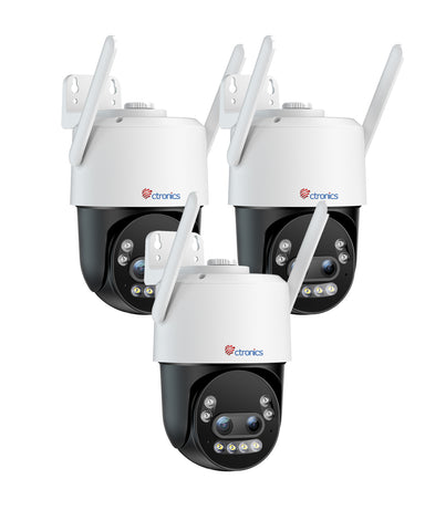 Ctronics 4K 10X Hybrid Zoom Überwachungskamera Aussen mit Personen-/Fahrzeug-/Tiererkennung, Farbnachtsicht 8MP, 2,4/5GHz WiFi,Metal