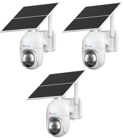 Ctronics 3G/4G LTE Überwachungskamera Aussen Solar mit SIM Karte Kabellos, 2K PTZ IP Ohne WLAN mit Akku, 360° Blickwinkel, Cloud, PC/FTP/Smartphone