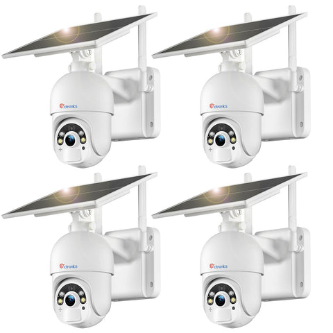 Ctronics 5MP Überwachungskamera Aussen mit 6W Solarpanel, Farbige Nachtsicht mit Spotlight, Solar WLAN Kamera Über PC/Smartphone