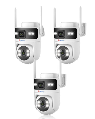 Ctronics PoE Überwachungskamera Aussen WLAN Dual-Lens, 5GHz/2,4GHz Dualband WiFi Camera IP, Farbnachtsicht