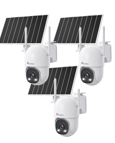 Ctronics AOV 24/7 Überwachungskamera 4G Solar, 30m KI-Tracking, PTZ, IP66 | 8W Solarpanel, 13500mAh Akku, SIM-Karte