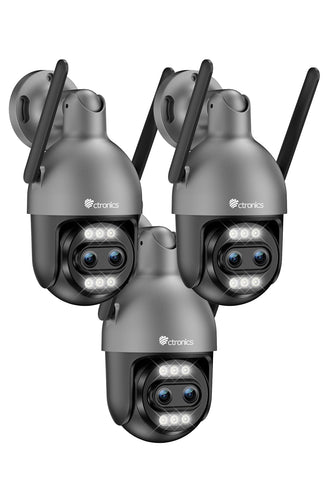 Ctronics 10X Hybrid Zoom 4K Überwachungskamera Aussen Dual-Lens,Auto Track/Personen/Fahrzeug/Tiererkennung, FTP&NVR