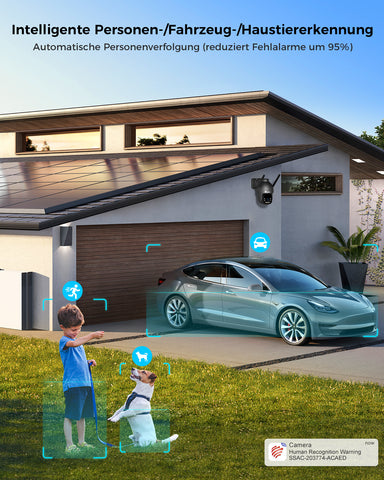 Ctronics 4K Überwachungskamera für den Außenbereich, 8MP Farbnachtsicht, 2,4/5GHz WLAN, Personen/Fahrzeug/Tiererkennung, unterstützt NVR