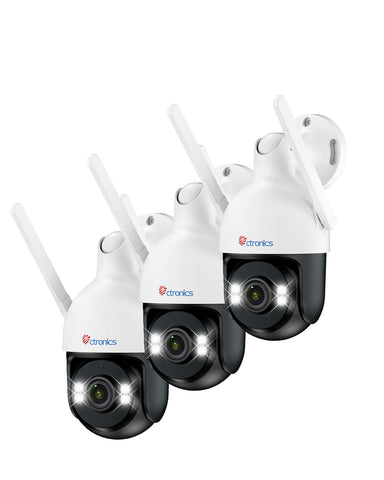 Ctronics 4K 8MP Überwachungskamera Aussen WLAN, PTZ Kamera Outdoor mit Personen/Fahrzeug/Tiererkennung, 2,4/5GHz WLAN, 4K Farbnachtsicht