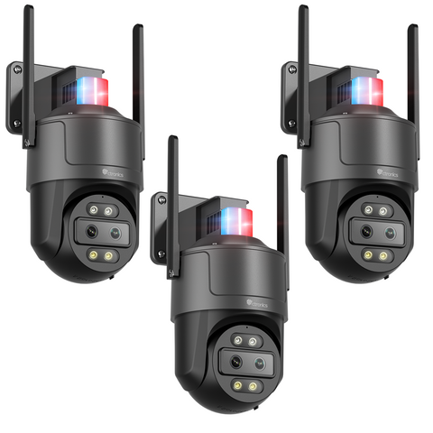 Ctronics 2.5K 4G LTE Überwachungskamera Aussen mit Dual-Objektiv, 10X Hybrid Zoom & Weitwinkel, Auto-Tracking