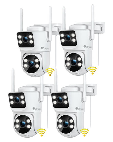 Ctronics Dual-Lens PTZ Überwachungskamera, 2.4/5Ghz WiFi NVR, CCTV Außenkamera, Unterstützt PC/Tablet/Handy
