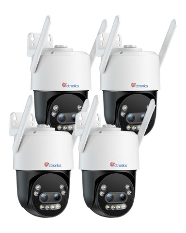Ctronics 4K 10X Hybrid Zoom Überwachungskamera Aussen mit Personen-/Fahrzeug-/Tiererkennung, Farbnachtsicht 8MP, 2,4/5GHz WiFi,Metal