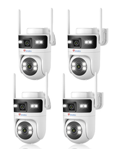 Ctronics PoE Überwachungskamera Aussen WLAN Dual-Lens, 5GHz/2,4GHz Dualband WiFi Camera IP, Farbnachtsicht