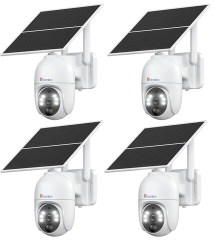 Ctronics 3G/4G LTE Überwachungskamera Aussen Solar mit SIM Karte Kabellos, 2K PTZ IP Ohne WLAN mit Akku, 360° Blickwinkel, Cloud, PC/FTP/Smartphone