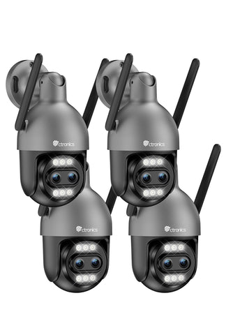 Ctronics 10X Hybrid Zoom 4K Überwachungskamera Aussen Dual-Lens,Auto Track/Personen/Fahrzeug/Tiererkennung, FTP&NVR