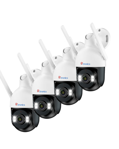 Ctronics 4K 8MP Überwachungskamera Aussen WLAN, PTZ Kamera Outdoor mit Personen/Fahrzeug/Tiererkennung, 2,4/5GHz WLAN, 4K Farbnachtsicht