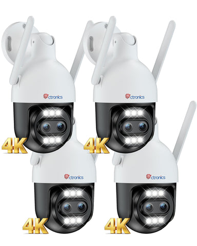 Ctronics 10X Hybrid Zoom 4K Überwachungskamera Aussen Dual-Lens,Auto Track/Personen/Fahrzeug/Tiererkennung, FTP&NVR