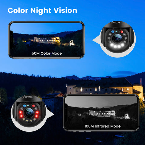 4G Cellular Sicherheitskamera mit 10X optischem Zoom & 165FT Farb-Nachtsicht