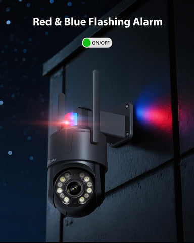 Ctronics 4K Überwachungskamera Aussen, UHD 8MP, Farb-/IR-Nachtsicht mit Starlight 30m, Mensch/Fahrzeug/Haustier