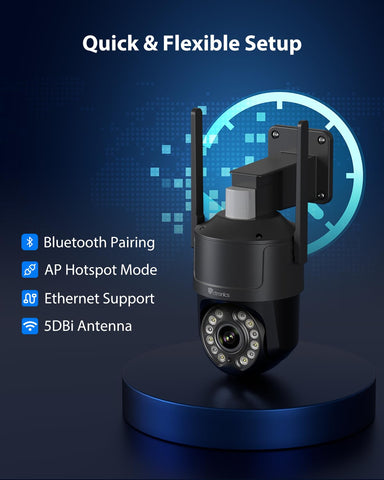 Ctronics 4K Überwachungskamera Aussen, UHD 8MP, Farb-/IR-Nachtsicht mit Starlight 30m, Mensch/Fahrzeug/Haustier