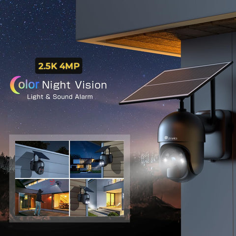 3G/4G LTE Überwachungskamera mit SIM Karte, 355°/90° Outdoor Kamera Solar【2,5K HD, PTZ, IP66】