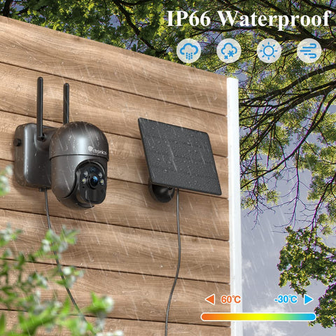 3G/4G LTE Überwachungskamera mit SIM Karte, 355°/90° Outdoor Kamera Solar【2,5K HD, PTZ, IP66】