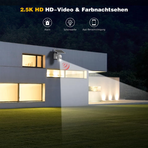 3G/4G LTE Überwachungskamera mit SIM Karte, 355°/90° Outdoor Kamera Solar【2,5K HD, PTZ, IP66】