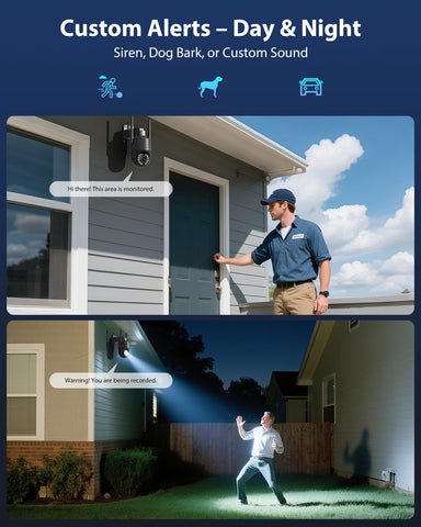 Ctronics 4K Überwachungskamera Aussen, UHD 8MP, Farb-/IR-Nachtsicht mit Starlight 30m, Mensch/Fahrzeug/Haustier