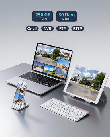 Ctronics 4K Überwachungskamera Aussen, UHD 8MP, Farb-/IR-Nachtsicht mit Starlight 30m, Mensch/Fahrzeug/Haustier