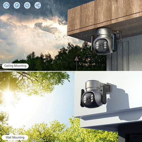 ctronics 3G/4G LTE Überwachungskamera Aussen mit SIM Karte, PTZ IP Kamera, 30M Farb-Nachtsicht, 355°/90° Schwenkbar