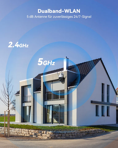 Ctronics 4K 8MP Überwachungskamera Aussen WLAN, PTZ Kamera Outdoor mit Personen/Fahrzeug/Tiererkennung, 2,4/5GHz WLAN, 4K Farbnachtsicht