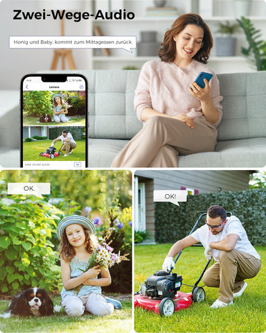 Ctronics Dual-Lens PTZ Überwachungskamera, 2.4/5Ghz WiFi NVR, CCTV Außenkamera, Unterstützt PC/Tablet/Handy