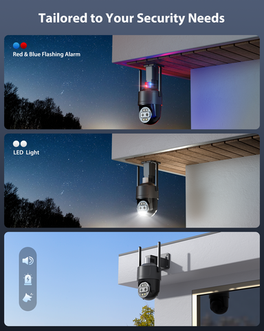 Ctronics 2.5K 4G LTE Überwachungskamera Aussen mit Dual-Objektiv, 10X Hybrid Zoom & Weitwinkel, Auto-Tracking
