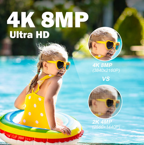 Ctronics 4K 8MP Überwachungskamera Aussen mit 2.4/5GHz Dualband WiFi PTZ & Personen/Haustier/Fahrzeugerkennung Automatische Verfolgung