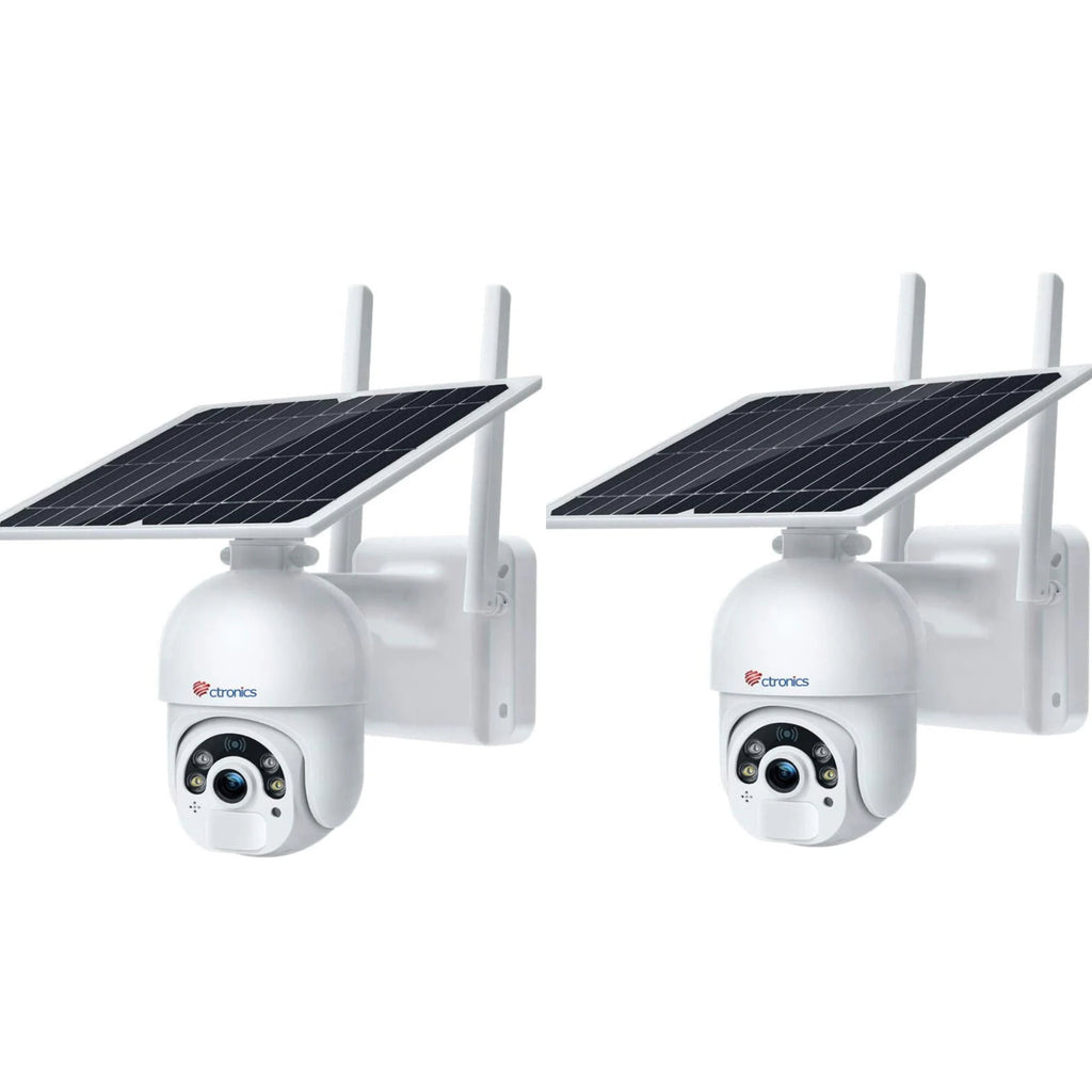 Ctronics 4G LTE Überwachungskamera Aussen mit SIM-Karte, 2K 3MP Kabellos Solar PTZ IP Kamera Outdoor Akku - de.ctronics