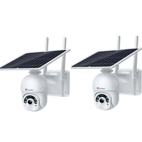 Ctronics 5MP Überwachungskamera Aussen mit 6W Solarpanel, Farbige Nachtsicht mit Spotlight, Solar WLAN Kamera Über PC/Smartphone