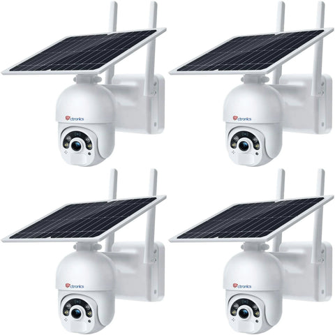 Ctronics 5MP Überwachungskamera Aussen mit 6W Solarpanel, Farbige Nachtsicht mit Spotlight, Solar WLAN Kamera Über PC/Smartphone