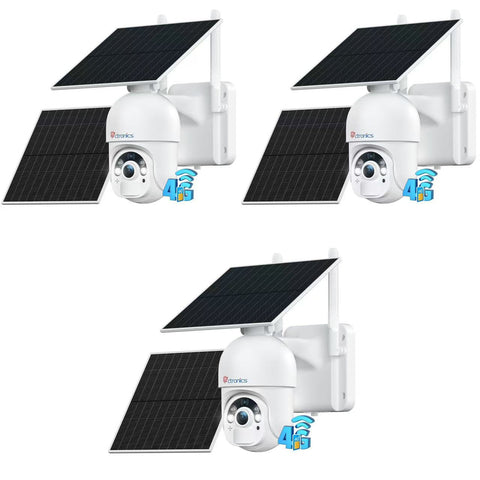 Ctronics 【2 * 6W Solarpanels】2K 3MP PTZ IP 3G/4G LTE Überwachungskamera Aussen mit 10400mAh Akku, 30M Farbnachtsicht