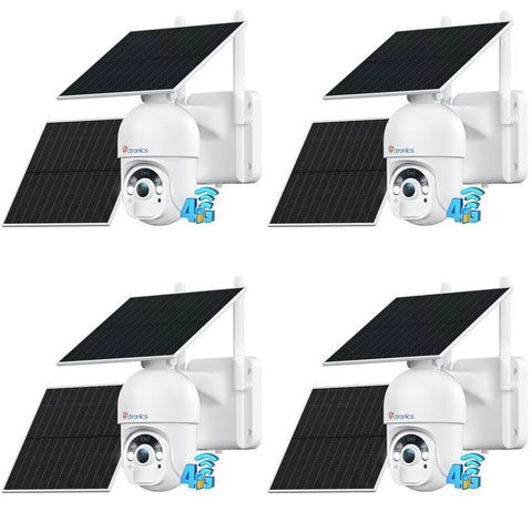 Ctronics 【2 * 6W Solarpanels】2K 3MP PTZ IP 3G/4G LTE Überwachungskamera Aussen mit 10400mAh Akku, 30M Farbnachtsicht