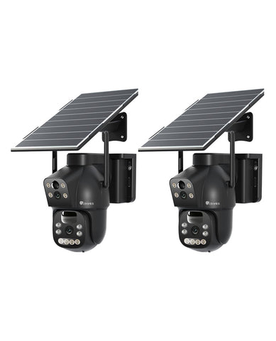 Ctronics 4G LTE Überwachungskamera Außen mit SIM Karte Doppellinse, 15600mAh Akku 8W Solarpanel Kabellos Solar ，Dual PIR Personenerkennung