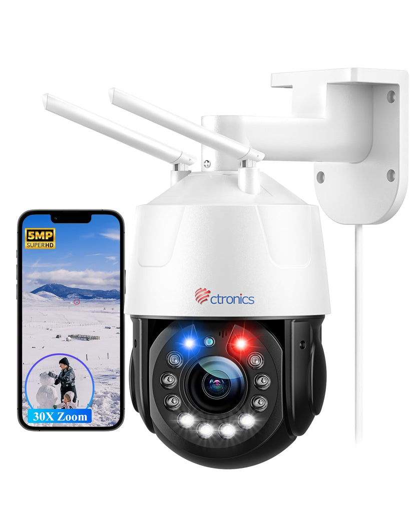 5MP 30X Optischer Zoom Metall Outdoor WiFi Überwachungskamera 5/2.4Ghz Auto Cruise und Zoom - de.ctronics