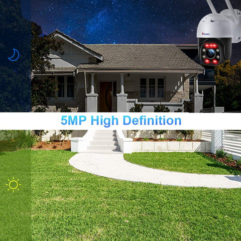 5MP Security Camera with Auto Tracking and Color Night Vision - Ctronics