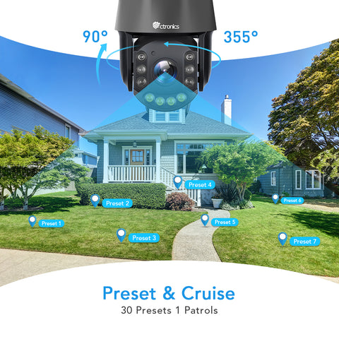 5MP 30X Optischer Zoom Überwachungskamera Outdoor WiFi mit Preset Position und Cruise Zoom